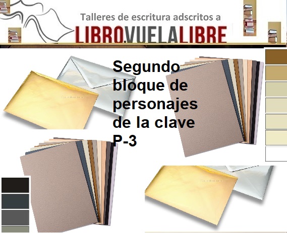 Taller de novela en Valencia de LIBRO VUELA LIBRE, personajes de los sobres neutros